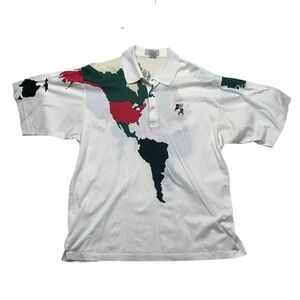 Titleist mens XL Mickey mouse world map polo golf White vintage